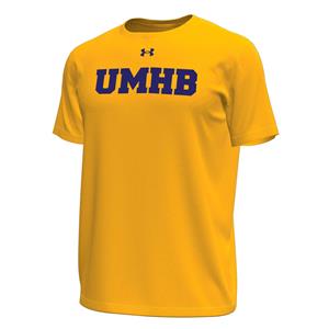 UA MENS TECH STRETCH S/S TEE -  steeltowngold